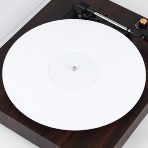Tapete para toca-discos de acrílico: 30,5 cm, tapete deslizante de vinil, acessórios para toca-discos antiestático, qualidade de som aprimorada, redução de ruído (branco) (Equipamentos)