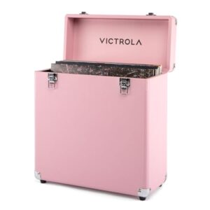 Victrola Collector II (modelo 2026) – Estojo de armazenamento de discos de vinil – comporta mais de 30 discos de vinil para toca-discos, ferragens resistentes, forro interior macio, portátil com alça (Discos de Vinil)