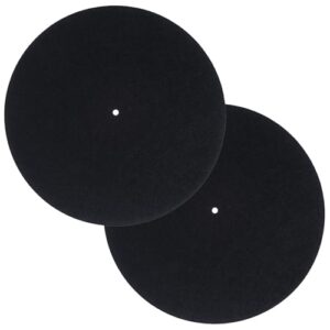 FAIRY CORA Pacote com 2 tapetes para toca-discos de 30 cm antivibração para toca-discos de vinil, tapete deslizante de feltro antiestático reduz o ruído e o controle de poeira estática para (Equipamentos)