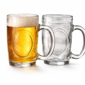 Caneca de Chopp de Vidro Transparente 350ml Lisa Cerveja Bar Restaurante Casa Kit com 2 Unidades (Cervejas)