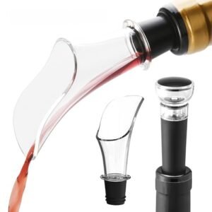 Kit Bico Aerador Com Tampa a Vácuo para Vinho e Champagne (Vinhos)