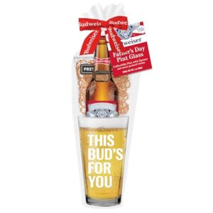 Budweiser Beer Pint Glass Conjunto de 3 peças para presente com abridor de garrafa Bud (Cervejas)