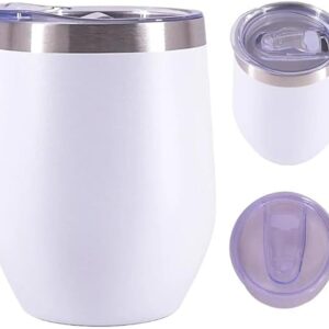 Copo Térmico Ovo Cuia 350ml com Tampa Antivazamento Preto – Aço Inoxidável Parede Dupla com Isolamento a Vácuo, Mantém Bebidas Geladas e Quentes, Design Anatômico Premium. (Branco) (Cervejas)