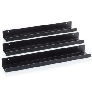 MÖNKE Prateleira para discos de vinil – 3 elegantes prateleiras flutuantes – exiba seus discos favoritos ou tocando agora na parede – este porta-discos de vinil caberá em discos de qualquer tamanho (Equipamentos)