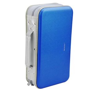 Carteira de CD DVD, Wismart 96 Capacidade Resistente de Armazenamento de DVD Capa Rígida de CD Suporte de Disco de DVD Carteiras de DVD Carteiras de Blu-ray Capa Organizadora de Armazenamento Carteira, 96 Capacidade, Azul (CDs)