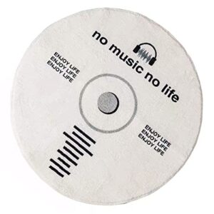 Rengue Tapete absorvente de água, design retrô de disco de CD, antiderrapante, secagem rápida, tapete de banheiro macio para uso doméstico e interno, tapete absorvente de água, imitação, Nan Household (CDs)