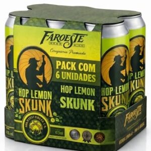 Pack 6 Latas de Cerveja Artesanal Hop Lemon Skunk Verde 473ml Faroeste Beer (Cervejas)