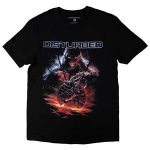 Rock Off officially licensed products Camiseta Disturbed European Tour 23 Medallion, Preto, GG (CDs)
