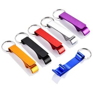 6 abridores de garrafas de cerveja coloridos, abridor de garrafas de metal premium, abridor de garrafas de bebidas para homens, mulheres, pequeno e prático, fácil de transportar, abra as tampas da (Cervejas)