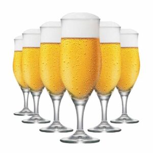 Ruvolo, Jogo de 6 Taças de Cristal Lubzer 340ml Kit de Taça Transparente Resistente para Cerveja (Cervejas)