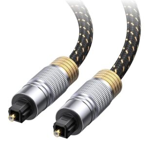 Cable Matters Cabo de áudio óptico curto premium de 90 cm (cabo óptico Toslink para barra de som, cabo S/PDIF digital) - Ideal para áudio Hi-Fi com Samsung, Sonos, Sony, Bose Soundbars, 90 cm (Equipamentos)