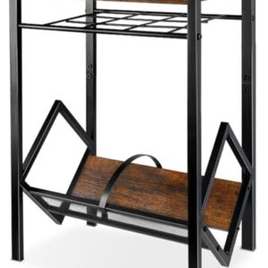 Porta Disco Vinil, Pode Conter 100 Discos, Suporte Retrô de Aço E Madeira, Suporte para Guardar Discos de Vinil (Equipamentos)