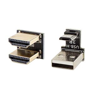 Adaptador Micro USB da ELECROW para USB A (fêmea) e adaptador HDMI (ângulo de 180 graus, macho para macho) kit para monitor ELECROW RC070S de 7 polegadas (Equipamentos)