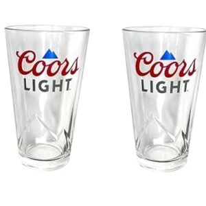 Coors Copos de cerveja Light Signature 3D Raised & Embossed Mountains - Conjunto de 2 (Cervejas)