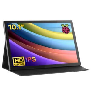 Hosyond Monitor Ips Lcd de 10,1" com Tela Sensível Ao Toque, Resolução 1280X800, Portátil, com Hdmi, Alto-Falantes Integrados e Capa Protetora para Raspberry Pi 5/Pi 4/3B+, Xbox, Ps4 e Windows 7/8/10. (CDs)