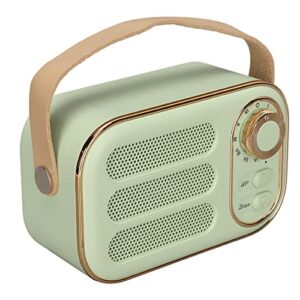 equlup Alto-falante Bluetooth retrô, som estéreo Hi-Fi, carregamento USB, portátil, sem fio, vintage, 5.0 para casa, viagens ao ar livre (verde) (Equipamentos)