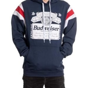Calhoun Moletom com capuz Budweiser Genuine Label Varsity, Navwht, Medium (Cervejas)