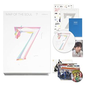 BTS Album - MAP OF SOUL : 7 [ 1 ver. ] Package + Photo Book + Lyric Book + CD + Mini Book + Photo Card + PostCard + Sticker + Coloring Paper - BTS (CDs)
