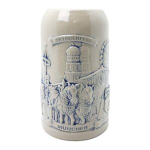 Essence of Europe Gifts Caneca de cerveja Beer Stein Munich Beer Wagon de grés por E.H.G | .5 litros (Cervejas)