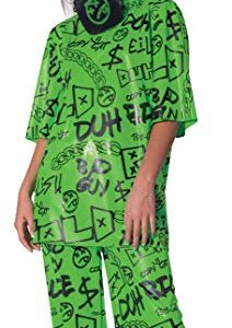 Billie Eilish Costume, Official Green Oversize Top and Shorts for Kids, Musical Artist Inspired Outfit, Classic Child Size XL (14-16) (CDs)