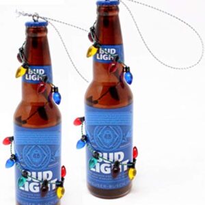Ornamentos para garrafa de cerveja Budweiser e Bud Light da Kurt Adler (pacote com dois botões de luz) (Cervejas)