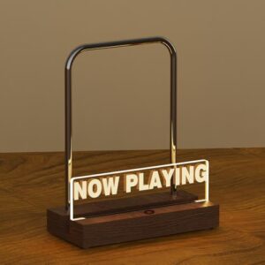 Suporte de armazenamento de discos de vinil, porta-discos de madeira de nogueira com suporte de disco de vinil em reprodução, suporte iluminado para armazenamento de álbum para organizador de discos (Equipamentos)