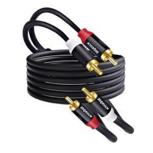 ZEQKULW Cabo de áudio 2-RCA 9 m, 2 RCA macho para 2 cabos RCA macho subwoofer/alto-falante com conectores RCA duplos banhados a ouro, sistemas de áudio Hi-Fi ou Home Theater, HDTV (1, preto, 30 pés) (Equipamentos)
