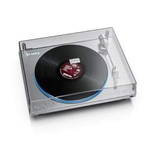 FiiO TT13 Toca-discos estéreo de vinil totalmente automático (analógico), potente pré-amplificador Phono, capa contra poeira, bandeja de alumínio fundido (TT13 Silver Bluetooth) (Equipamentos)