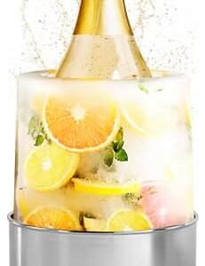 Balde de champanhe molde de gelo resfriador de vinho - balde de gelo flor balde de grau alimentício refrigerador de champanhe - refrigerador de balde de cerveja pequeno balde de gelo de metal para (Vinhos)