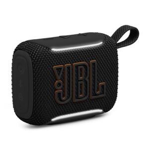 JBL Go 5 - Alto-falante ultraportátil à prova d'água e à prova de quedas com som lendário e iluminação de borda ambiente, emparelhamento estéreo instantâneo AirTouch ou vários alto-falantes (CDs)