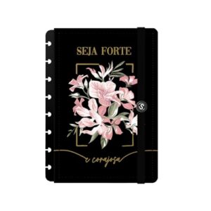Capa e Contracapa Iscool Disc Para Caderno P Opulence Seja Forte e Corajosa Preto (CDs)