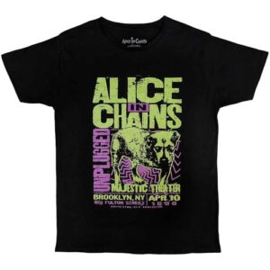 Camiseta masculina Alice in Chains Unplugged Dog grande preta (CDs)
