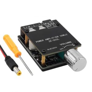 DiGiYes Mini Placa Amplificadora Bluetooth 5.0 de 50W+50W, Módulo Amplificador de Potência de Áudio Digital de 2 Canais Zk-502L, 5V-24V Dc, para Caixas de Som de Home Theater. (Equipamentos)
