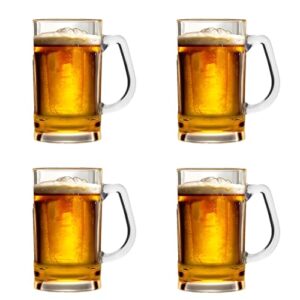 Lily's Home Caneca de cerveja Tritan de acrílico inquebrável e inquebrável clássica – Canecas de cerveja para ambientes externos de 473 ml (conjunto com 4) (Cervejas)