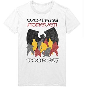 Wu-Tang Clan Camiseta masculina Forever Tour '97 branca, Branco, 2X (CDs)