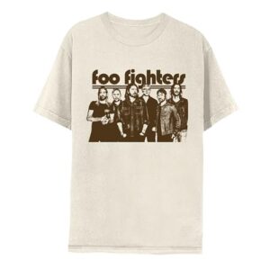 Camiseta adulta de manga curta natural Foo Fighters Band Image Hard Rock Music Vintage Style Graphic Tees, Natural, XGG (CDs)