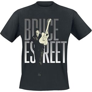 Bruce Springsteen Camiseta com logotipo da banda Estreet Nova oficial masculina preta, Preto, GG (CDs)