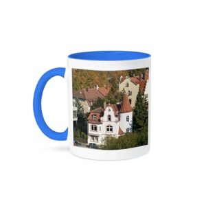 3dRose Horizonte de Bamberg, Alemanha - EU10 MDE0014 - Michael DeFreitas Caneca azul em dois tons de 325 ml (Cervejas)