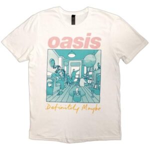 Camiseta colorida Oasis Definiitely Maybe Illustration, Branco, GG (CDs)
