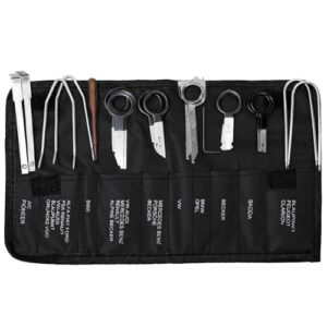 Wogomz Kit de ferramentas de remoção de rádio de carro, 20 peças, chave de remoção de CD estéreo de áudio de carro profissional e kit de ferramentas para remoção de chaves e ferramentas de remoção de (CDs)