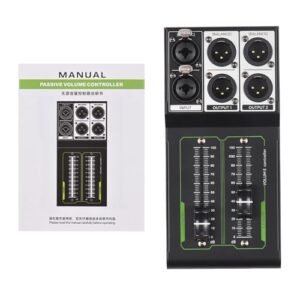 Ainoli Controle de volume passivo Metal Ajustador de som preciso Plug and Play Entrada/saída XLR estéreo Suporta reprodutores de DVD Placas de som Interface de áudio de (Equipamentos)