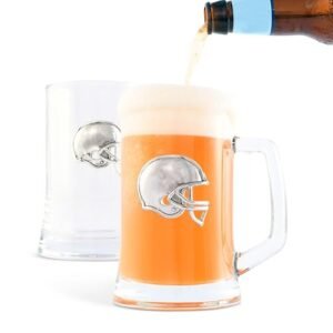 Arthur Court Conjunto de 2 canecas de cerveja de futebol americano de alumínio e vidro Lager de 473 ml (Cervejas)