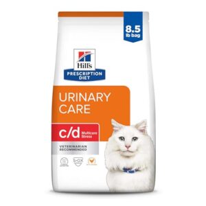 Hill's Prescription Diet c/d Multicare Stress Urinary Care with Chicken Dry Cat Food, Veterinary Diet, 8.5 lb. Bag (CDs)