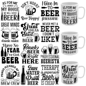 CHNVICK 12 peças engraçadas de cerveja com citações de álcool UV DTF adesivos autoadesivos de alta viscosidade para canecas, xícaras de café, garrafas de água, computadores (Cervejas)