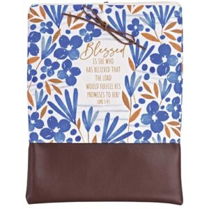 Dicksons Capa Protetora Para Diário Bíblico Com Fecho De Amarrar, 20,3 X 27,3 Cm, Em Tecido Com Fundo De Vinil. Bendita Seja Ela. (CDs)