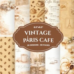 Vintage Paris Cafe Scrapbook Paper Pad: 20 Unique Designs, 40 Double-Sided Sheets on 8.5"x8.5" Sized Paper - Perfect for Junk Journals, Card Making & ... junk journaling, mixed media art & Collage - Hart, Isla (Café)