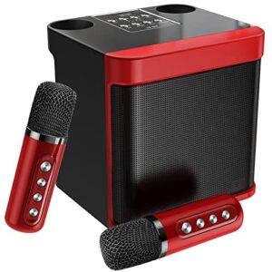 Caixa de Som Bluetooth Karaokê Profissional com 2 Microfones Sem Fio, Som Hi-Fi, Portátil, Recarregável, Sistema de Mixagem, Ideal para Festas e Uso Doméstico (Equipamentos)
