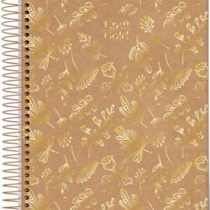Jandaia - Caderno Espiral Universitário CD 10 Matérias 160 Fls Kraft Gold Folhagens FSC (CDs)