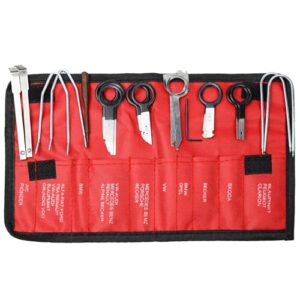Wogomz Kit de ferramentas de remoção de rádio de carro, 20 peças, chave de remoção de CD estéreo de áudio de carro profissional e kit de ferramentas para remoção de chaves e ferramentas de remoção de (CDs)