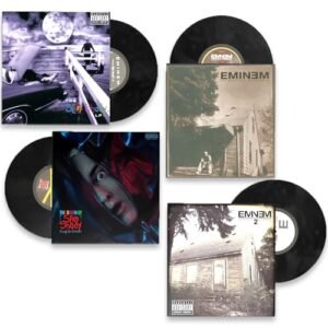 Eminem "Slim and Marshall" Vinyl Collection: "The Slim Shady LP" / "Marshall Mathers LP" / "Marshall Mathers2" II LP / "The Death Of Slim Shady (Coup de Grace)" (Discos de Vinil)